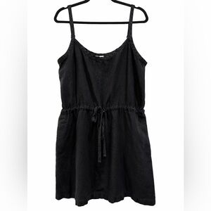 Eileen Fisher Women’s Mini Tank Top Dress Pockets Adjustable Straps Black Size L